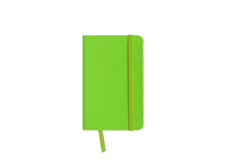 Quaderno in PVC con elastico colorato, fogli bianchi (80 pag.), segnalibro in raso