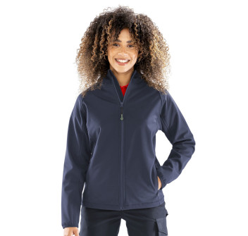 Recycled 3-layer printable womens hooded softshell Gheddi