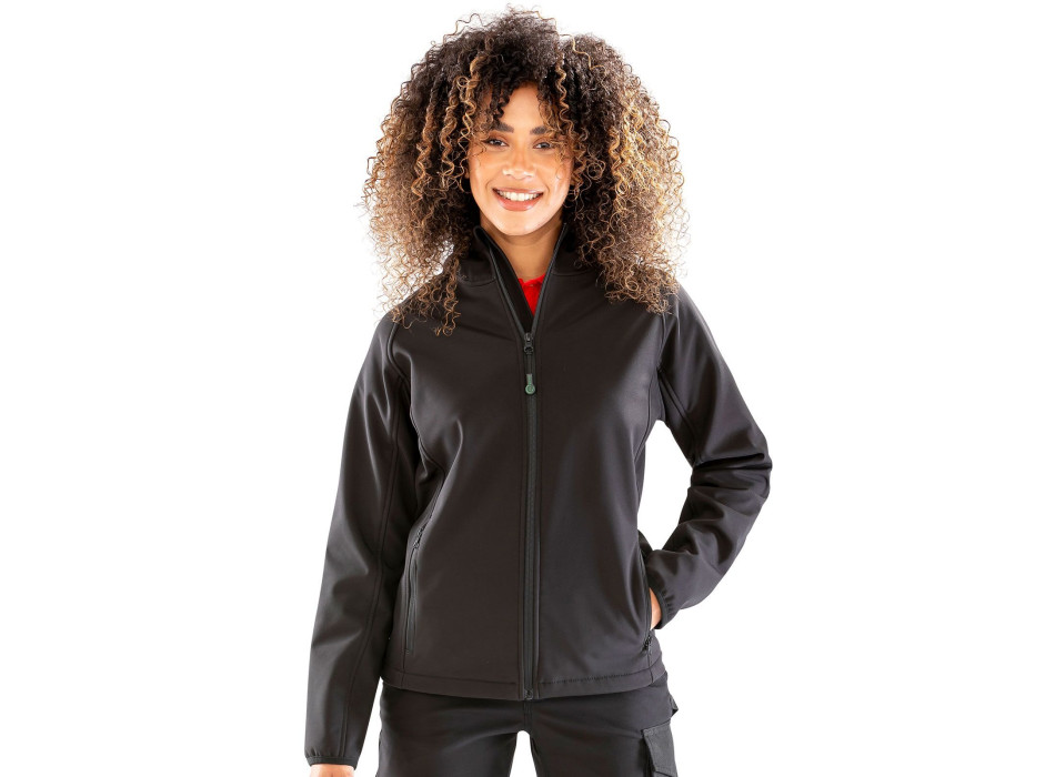 Recycled printable 3-layer hooded softshell