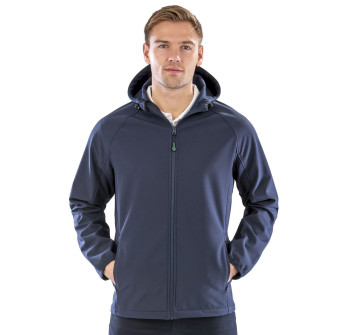 Recycled printable 3-layer hooded softshell