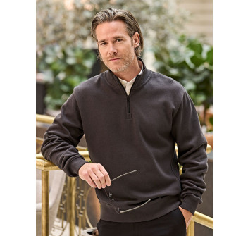 Ribbed Interlock Half Zip