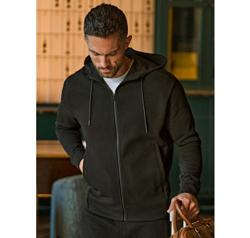 Ribbed Interlock Hooded Full Zip Gheddi