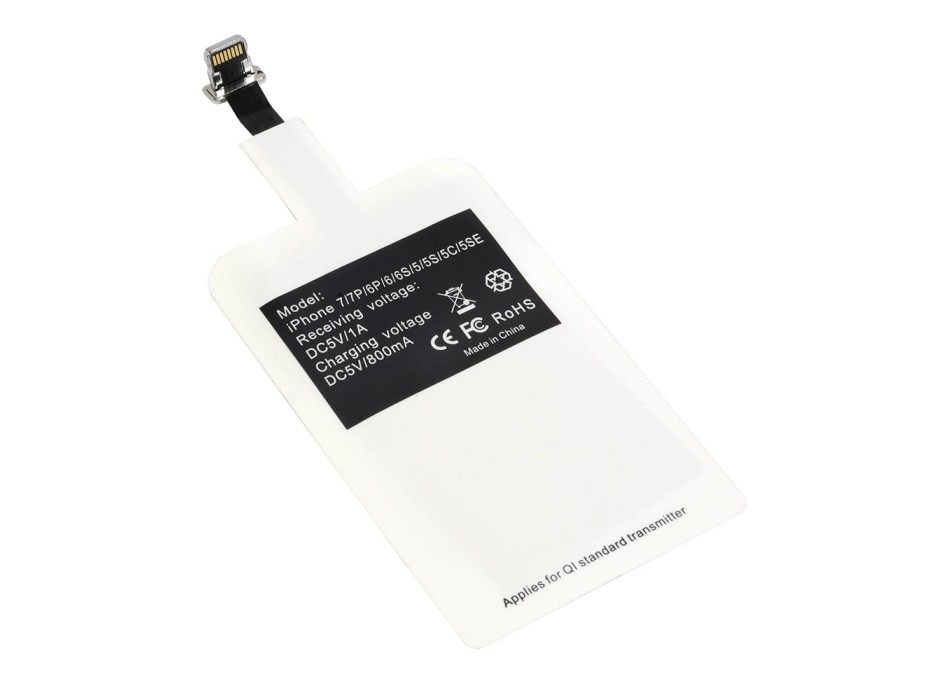 Ricevitore qi wireless con connettore lightning per abilitare i dispositivi apple