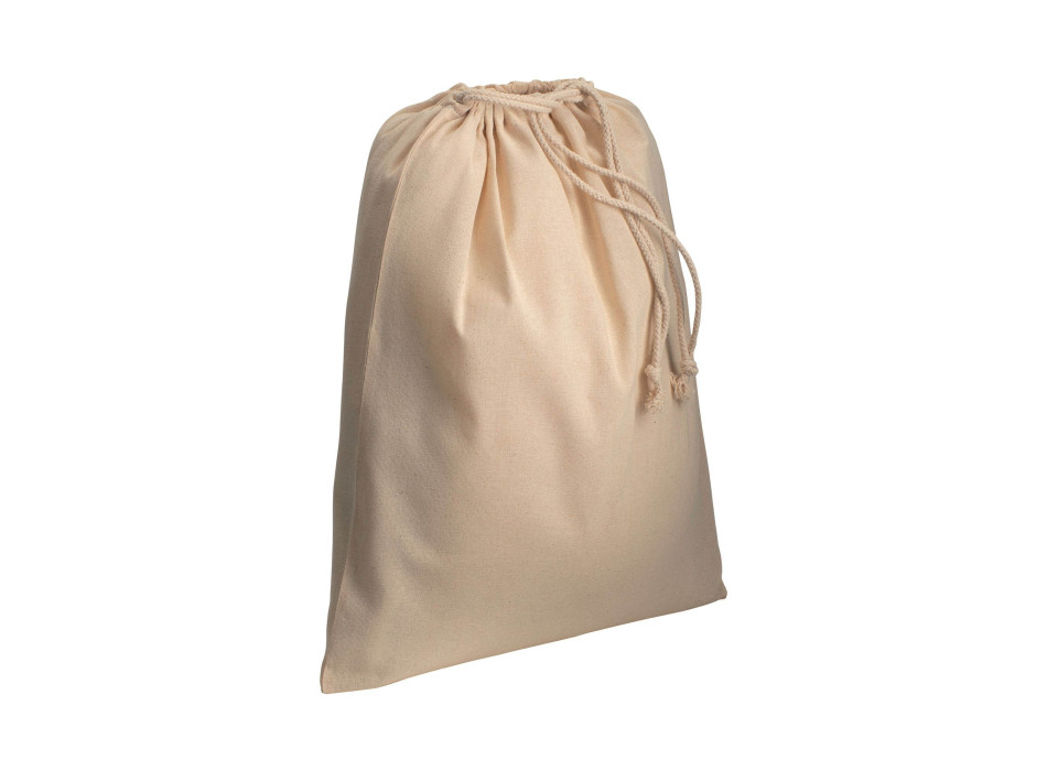 Sacchetto in cotone naturale 120 g/m2 con chiusura a strozzo, 40 x 50 cm