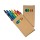 Set di 6 pastelli a cera colorati a sezione cilindrica, in scatola di cartone