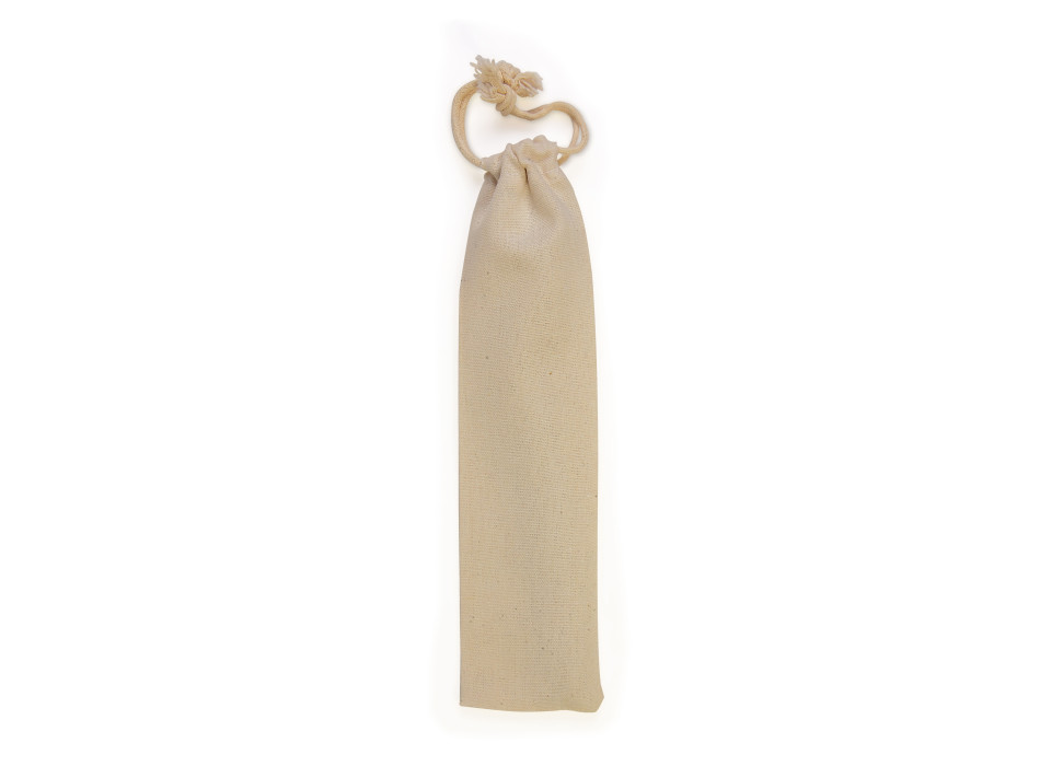 Set posate in bamboo, bustina in cotone Gheddi