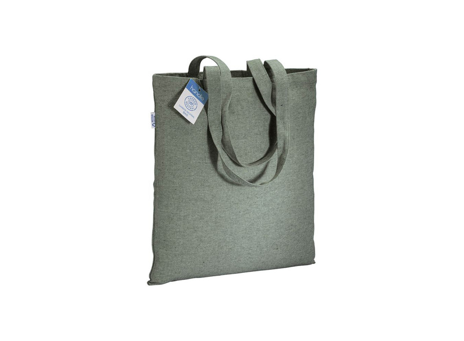 Shopper carbon neutral in cotone riciclato  280 g/m2, manici lunghi