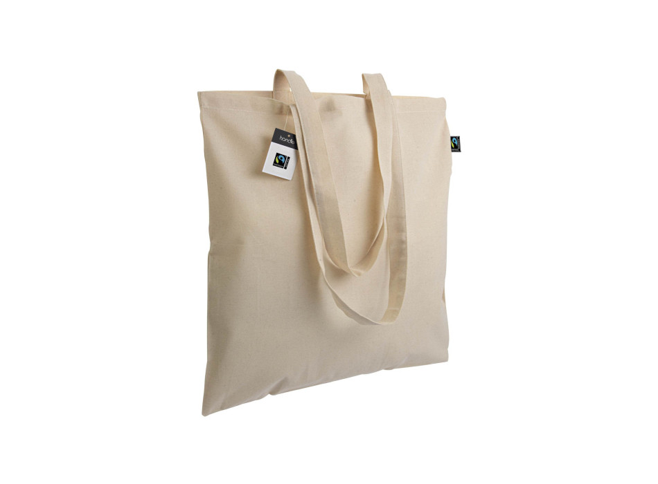 Shopper certificata Fairtrade® in cotone 140g/m2, manici lunghi Gheddi