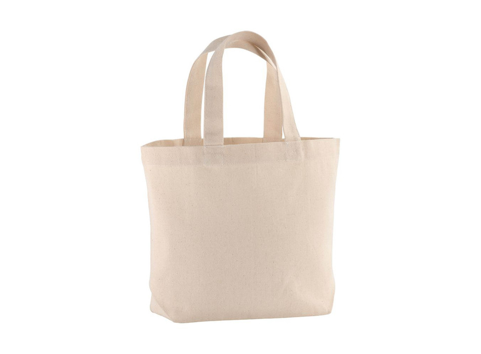 Shopper con soffietto alla base in cotone 120 g/m2, manici corti
