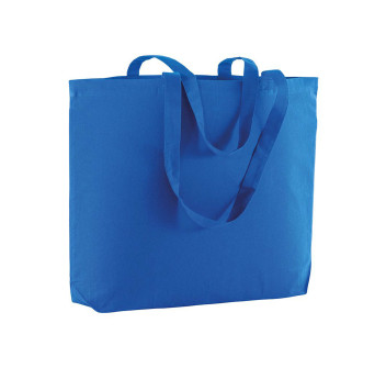 Shopper con soffietto alla base in cotone 135 g/m2, manici lunghi