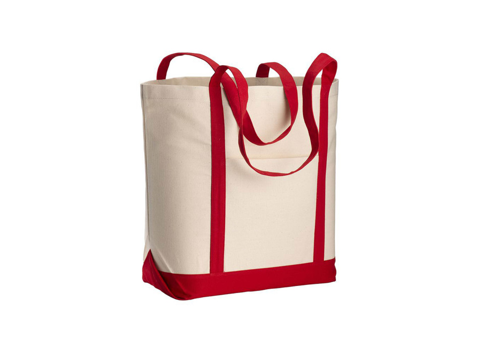Shopper con soffietto alla base in cotone naturale