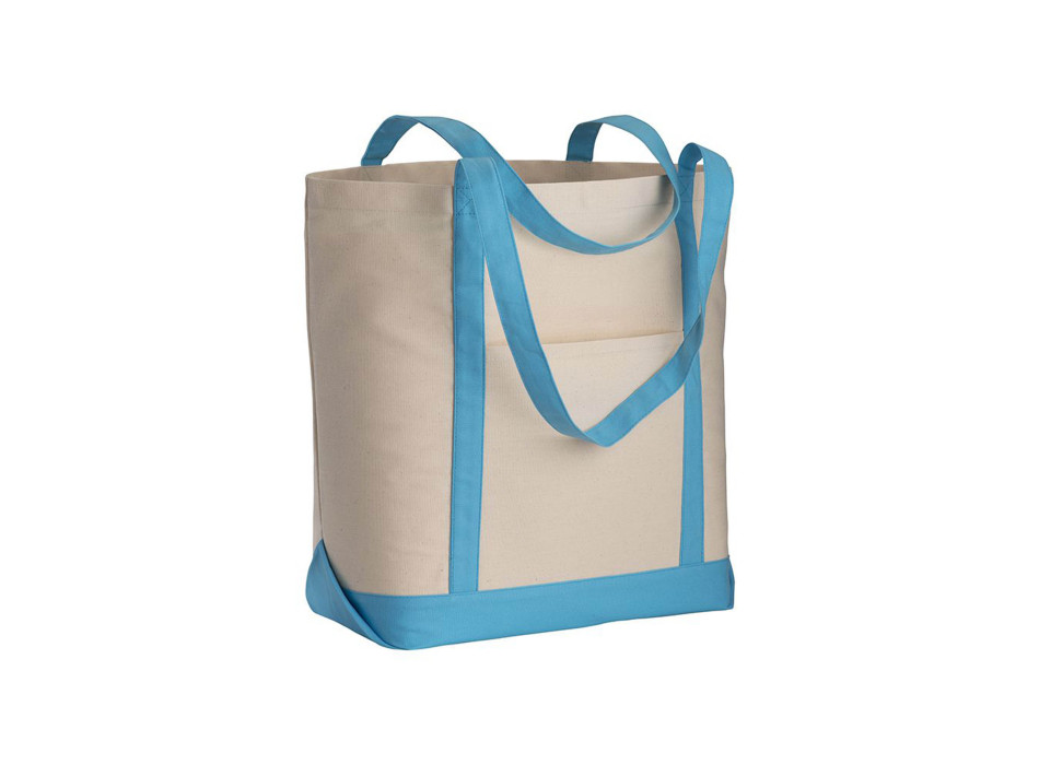 Shopper con soffietto alla base in cotone naturale