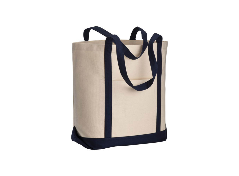 Shopper con soffietto alla base in cotone naturale