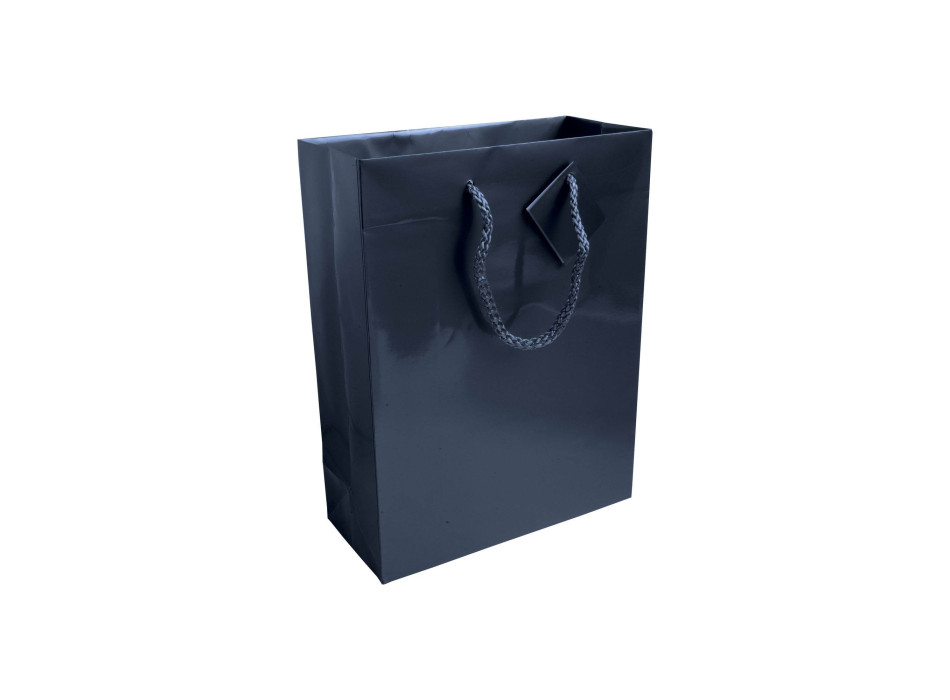 Shopper con soffietto in carta laminata 157 g/m2 con rinforzo alla base