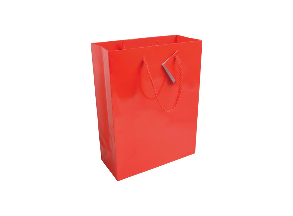 Shopper con soffietto in carta laminata 157 g/m2 con rinforzo alla base