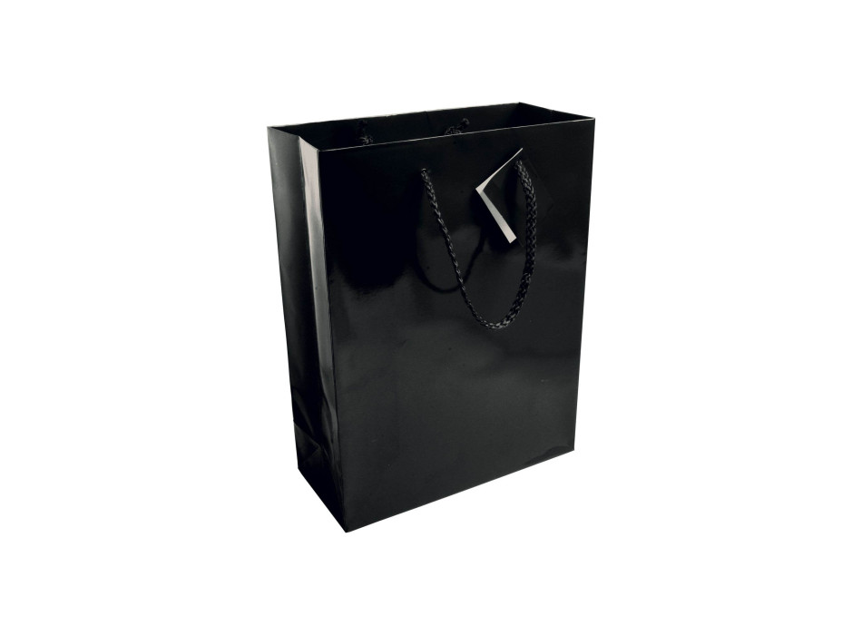 Shopper con soffietto in carta laminata 157 g/m2 con rinforzo alla base