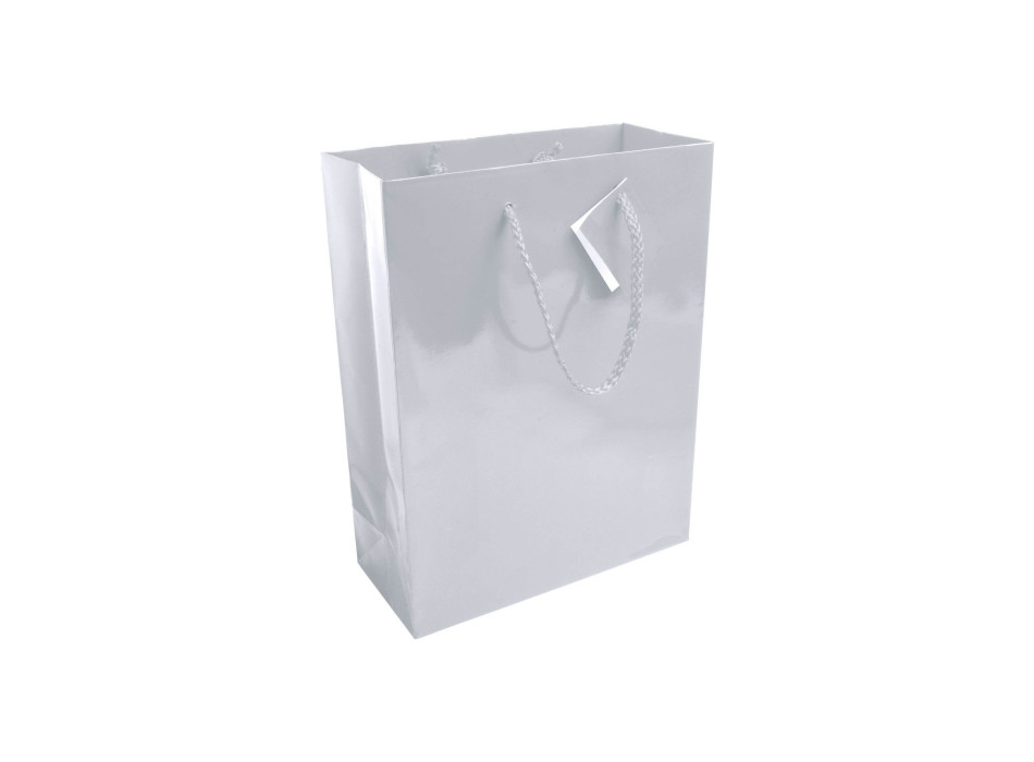 Shopper con soffietto in carta laminata 157 g/m2 con rinforzo alla base