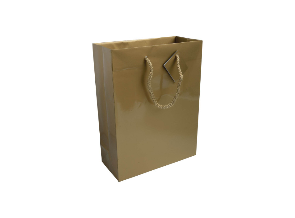 Shopper con soffietto in carta laminata 157 g/m2 con rinforzo alla base