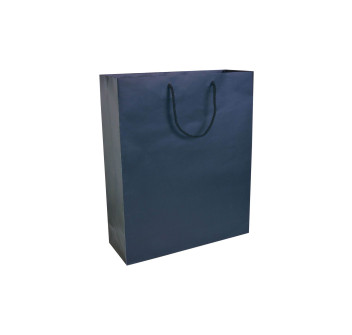 Shopper con soffietto in carta laminata opaca 157 g/m2 con rinforzo alla base