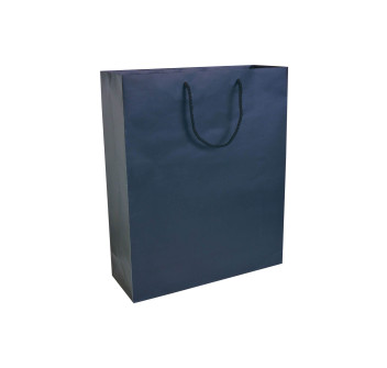 Shopper con soffietto in carta laminata opaca 157 g/m2 con rinforzo alla base