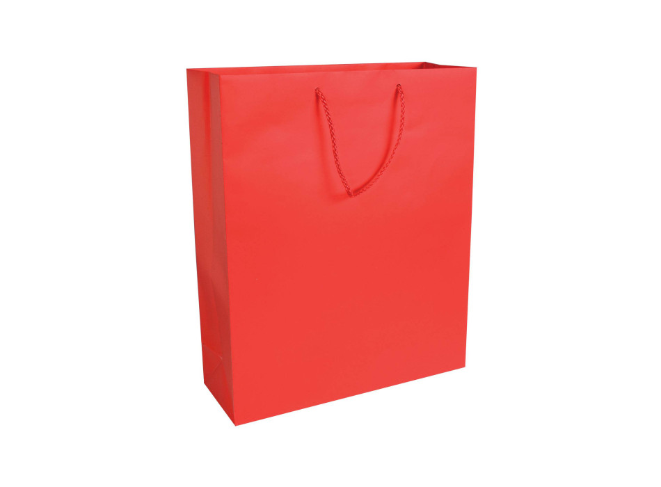 Shopper con soffietto in carta laminata opaca 157 g/m2 con rinforzo alla base Gheddi