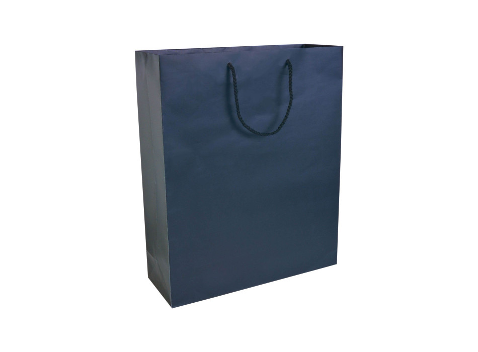 Shopper con soffietto in carta laminata opaca 157 g/m2 con rinforzo alla base Gheddi