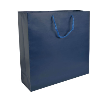 Shopper con soffietto in carta laminata opaca 157 g/m2 con rinforzo alla base
