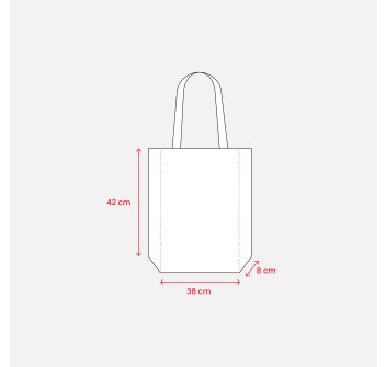 Shopper con soffietto in cotone 220 g/m2, manici lunghi Gheddi