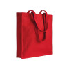 Shopper con soffietto in cotone 220 g/m2, manici lunghi