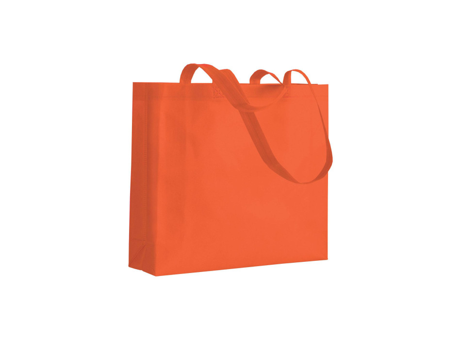 Shopper con soffietto in TNT 80 g/m2 termosaldato, manici lunghi