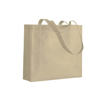 Shopper con soffietto in TNT 80 g/m2 termosaldato, manici lunghi