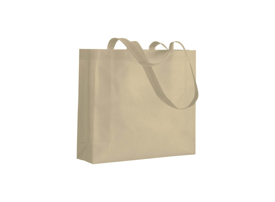 Shopper con soffietto in TNT 80 g/m2 termosaldato, manici lunghi