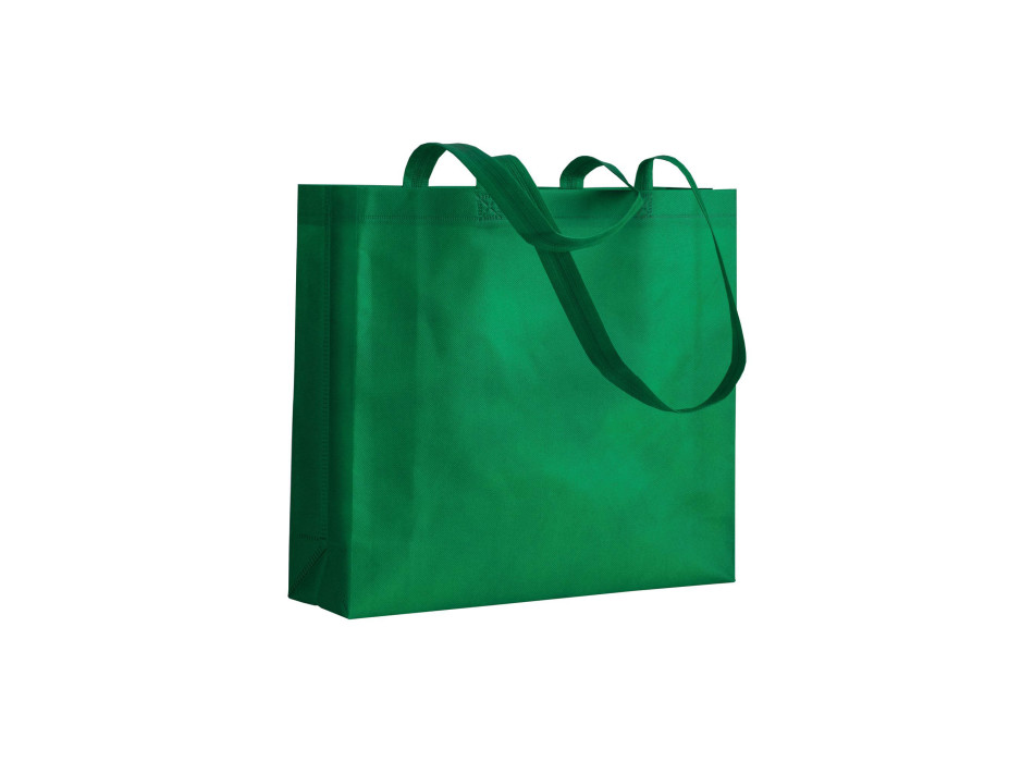 Shopper con soffietto in TNT 80 g/m2 termosaldato, manici lunghi