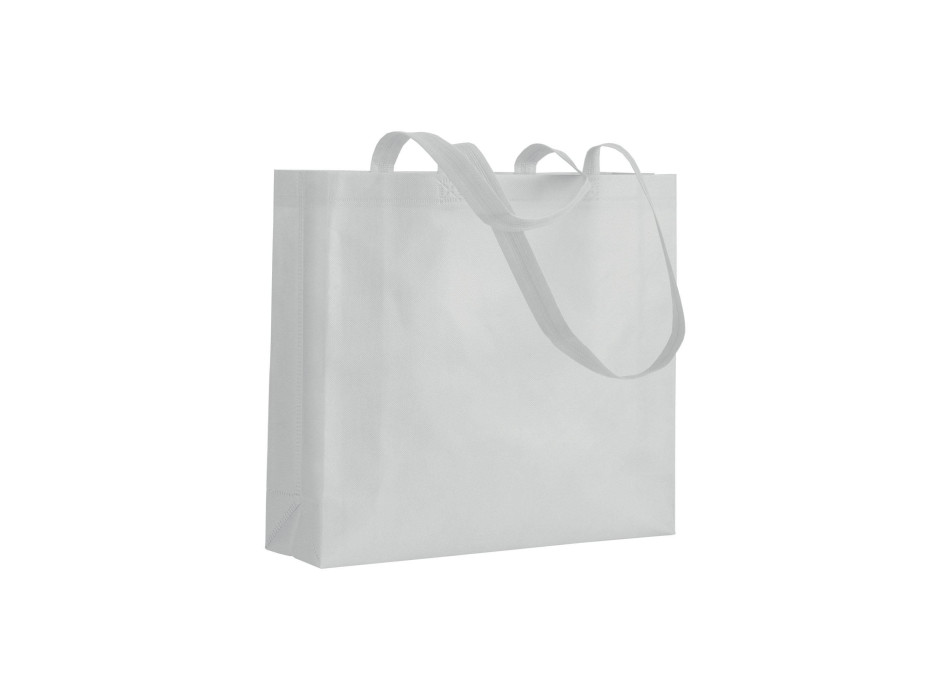 Shopper con soffietto in TNT 80 g/m2 termosaldato, manici lunghi