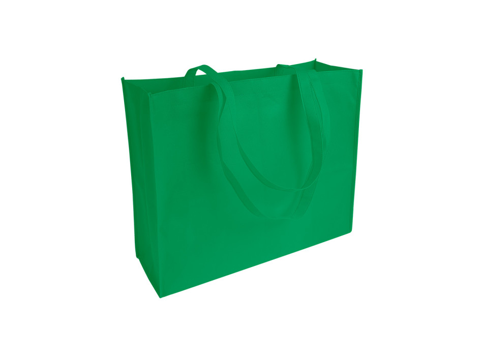 Shopper con soffietto in TNT cucito, manici lunghi Gheddi