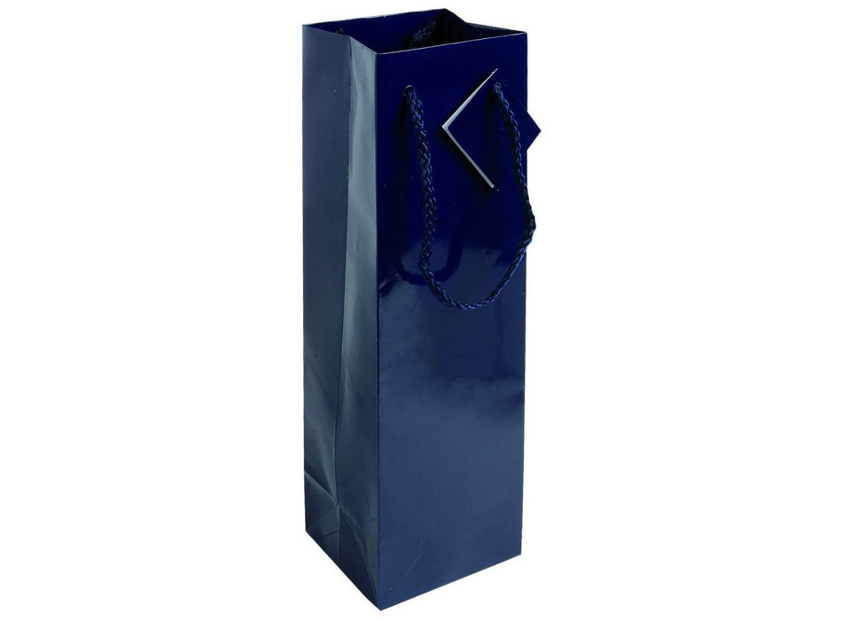 Shopper con soffietto porta bottiglia in carta laminata 157 g/m2 con rinforzo alla base