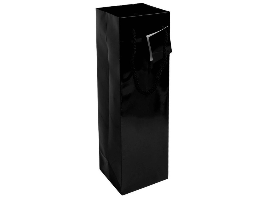 Shopper con soffietto porta bottiglia in carta laminata 157 g/m2 con rinforzo alla base