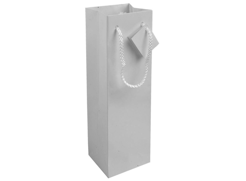 Shopper con soffietto porta bottiglia in carta laminata 157 g/m2 con rinforzo alla base