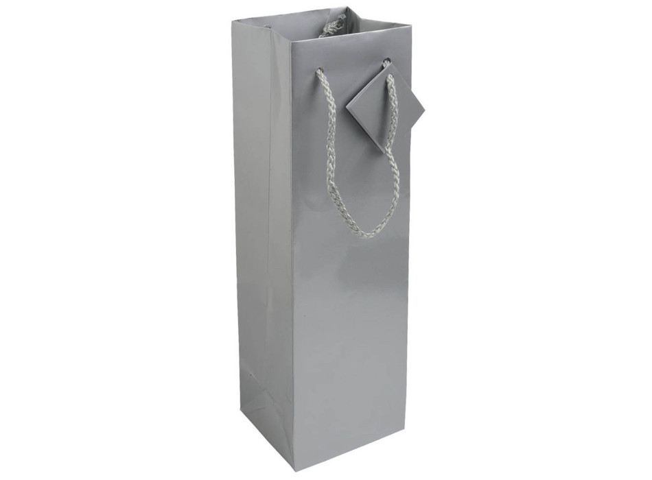 Shopper con soffietto porta bottiglia in carta laminata 157 g/m2 con rinforzo alla base