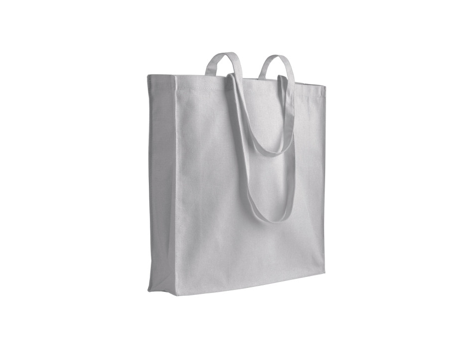 Shopper in cotone 180 g/m2, manici lunghi e soffietto