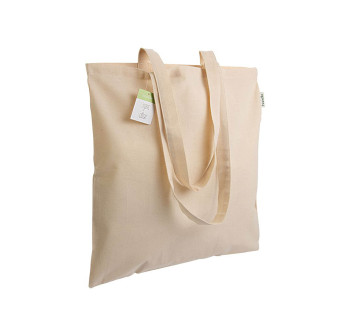 Shopper in cotone biologico 140 g/m2, manici lunghi