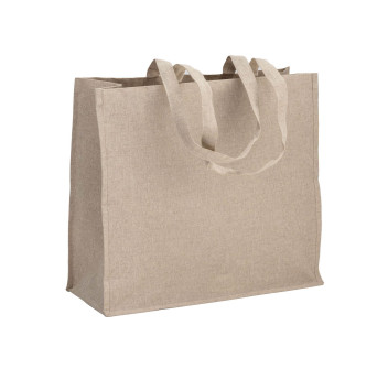 Shopper in cotone riciclato 120 g/m2 con interno laminato in PP