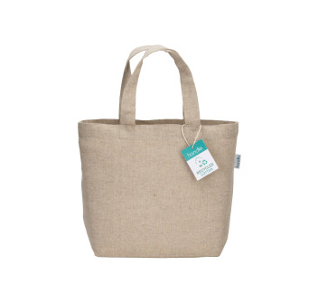 Shopper in cotone riciclato  150 g/m2 con manici corti