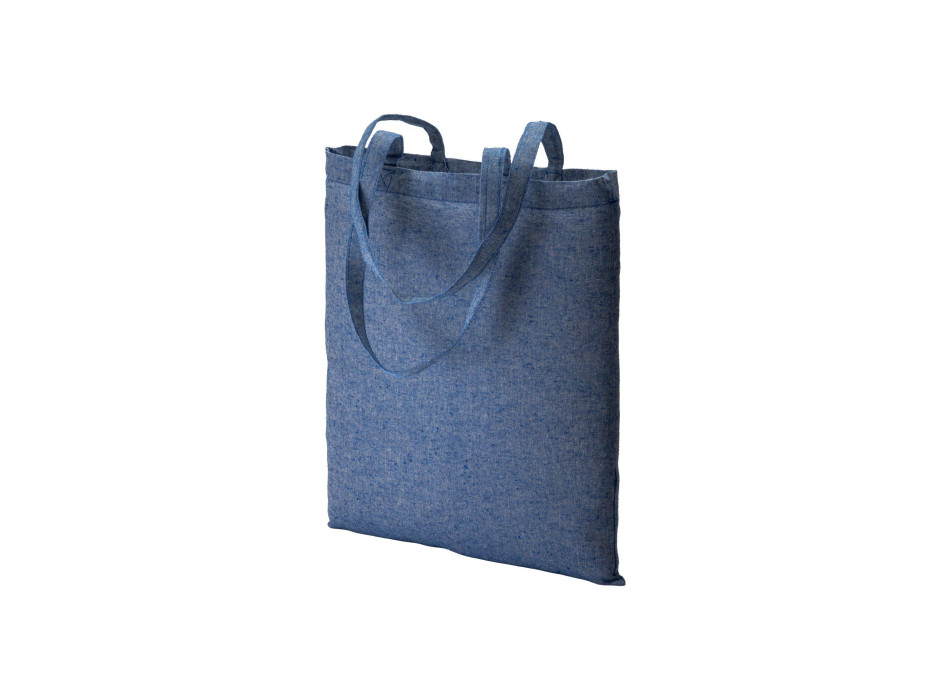 Shopper in cotone riciclato 150 g/m2 effetto melange, manici lunghi
