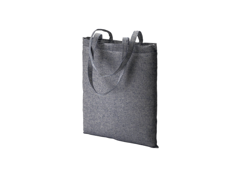 Shopper in cotone riciclato 150 g/m2 effetto melange, manici lunghi