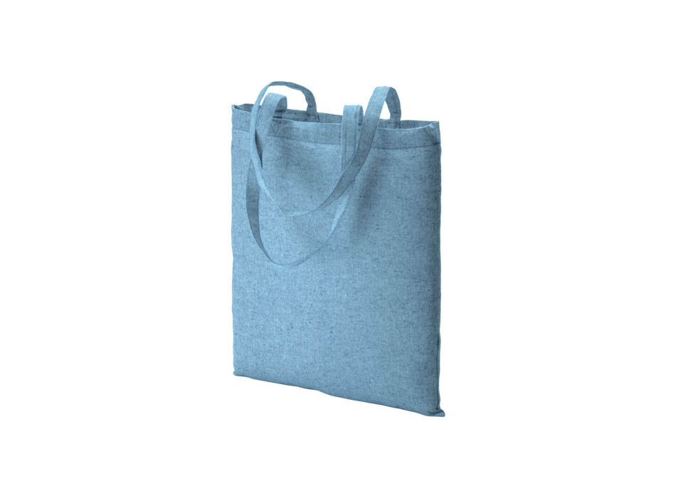 Shopper in cotone riciclato 150 g/m2 effetto melange, manici lunghi