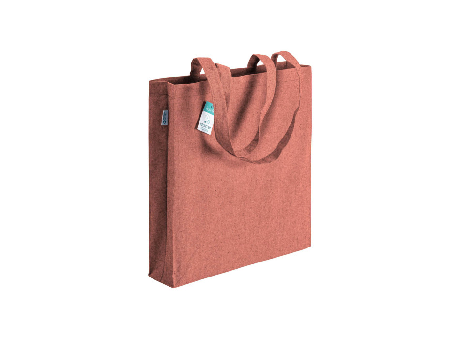 Shopper  in cotone riciclato 190 g/m2, manici lunghi e soffietto