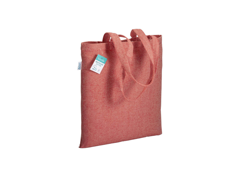 Shopper in cotone riciclato 280 g/m2, manici lunghi