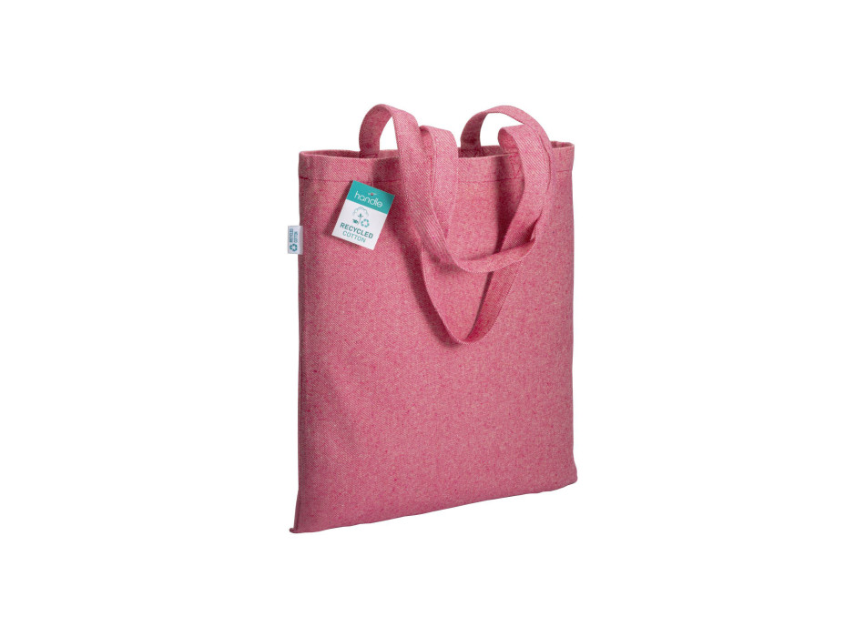 Shopper in cotone riciclato 280 g/m2, manici lunghi