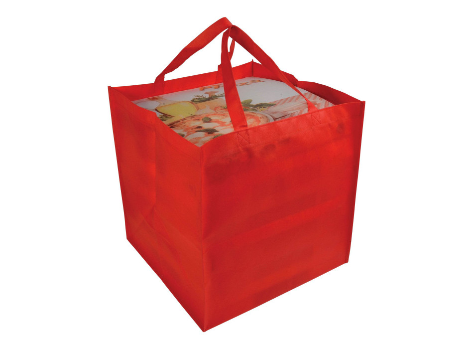 Shopper in formato cartone da pizza in TNT 80 g/m2